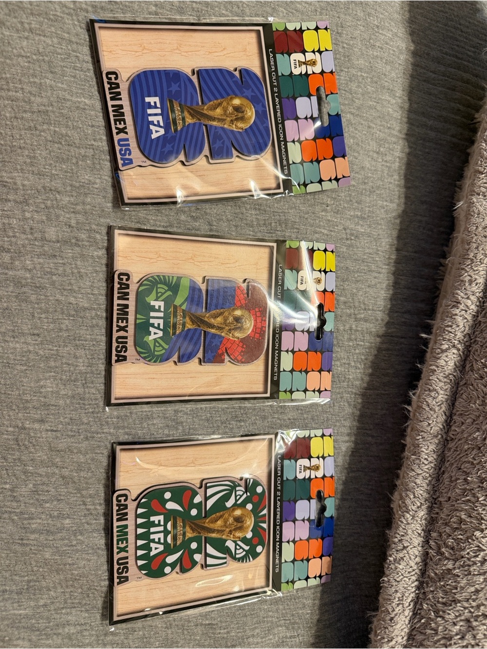 FIFA World Cup Wooden Magnet - Multicolor set of 3
